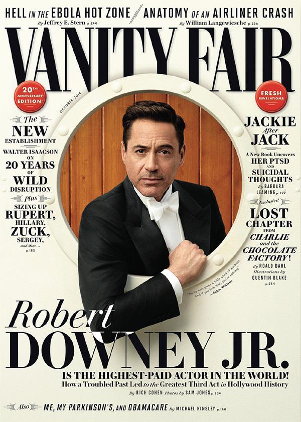 VANITY FAIR magazine side cover  October 2014