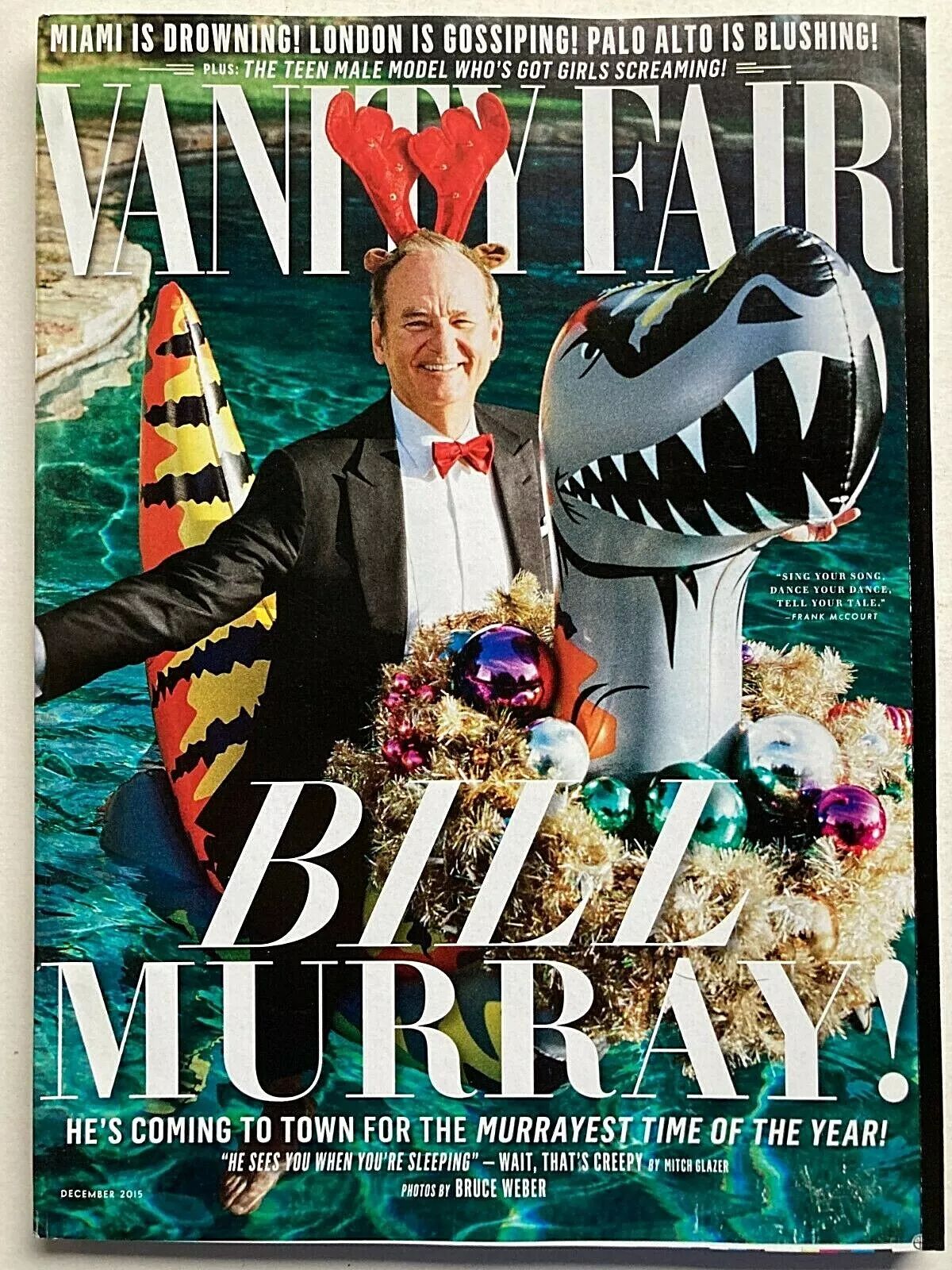 VANITY FAIR magazine side cover  December 2015