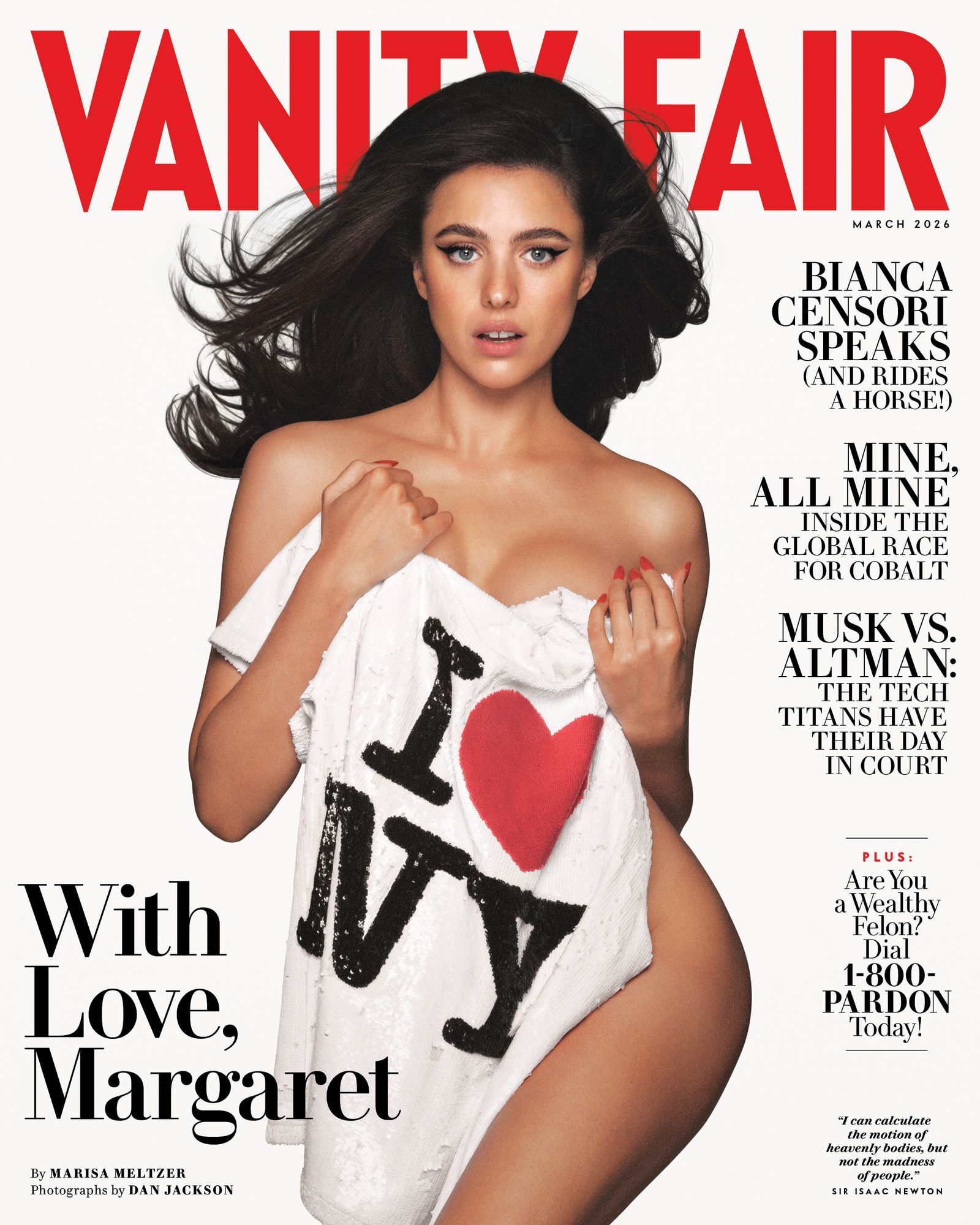 VANITY FAIR magazine side cover  March 2026