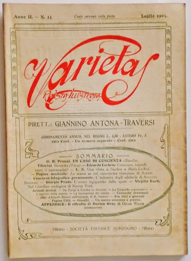 VARIETAS magazine side cover Issue 15 July 1905