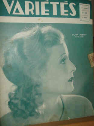 VARIETES magazine side cover Issue 15  1937