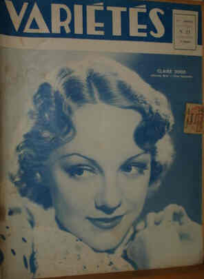 VARIETES magazine side cover Issue 21  1937