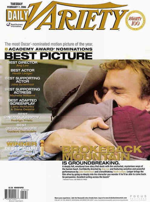 DAILY VARIETY magazine side cover 7 February 2006