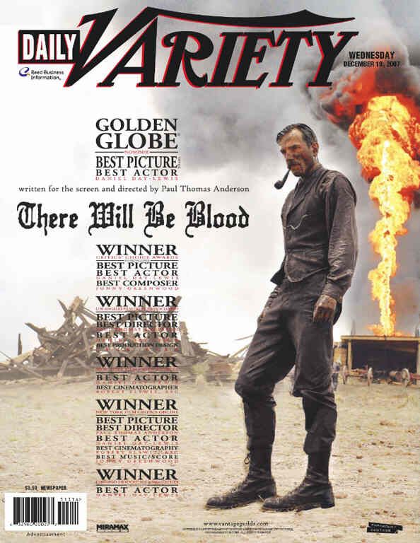 DAILY VARIETY magazine side cover 19 December 2007