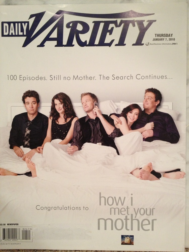 DAILY VARIETY magazine side cover 7 January 2010