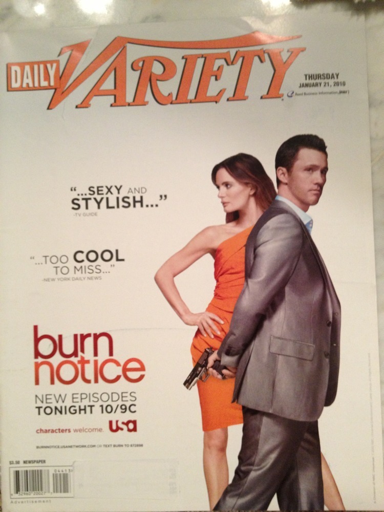 DAILY VARIETY magazine side cover 21 January 2010