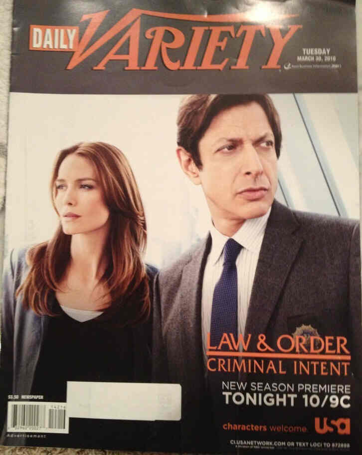 DAILY VARIETY magazine side cover 30 March 2010