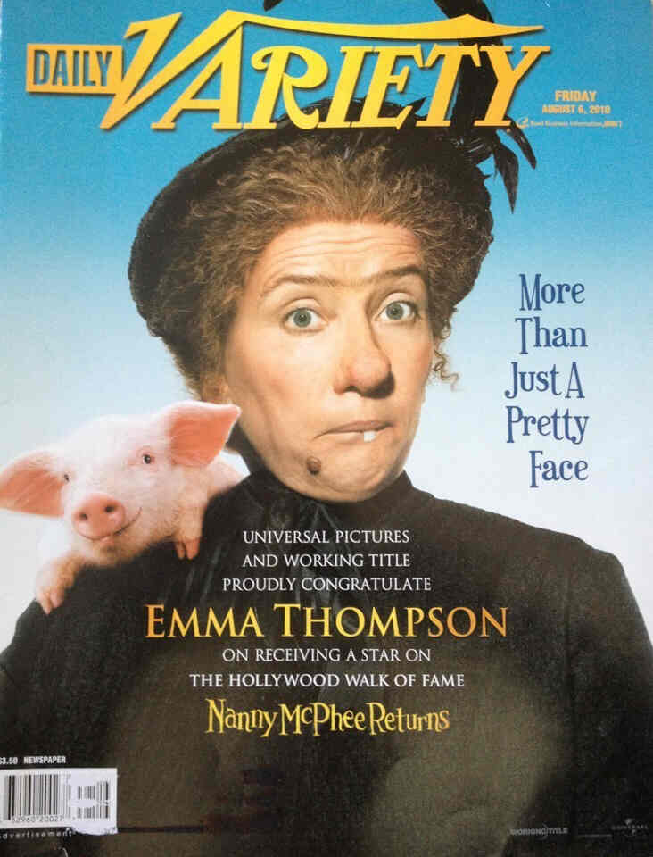 DAILY VARIETY magazine side cover 6 August 2010