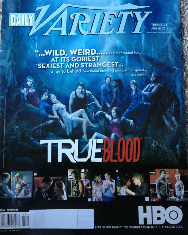 DAILY VARIETY magazine side cover 16 June 2011