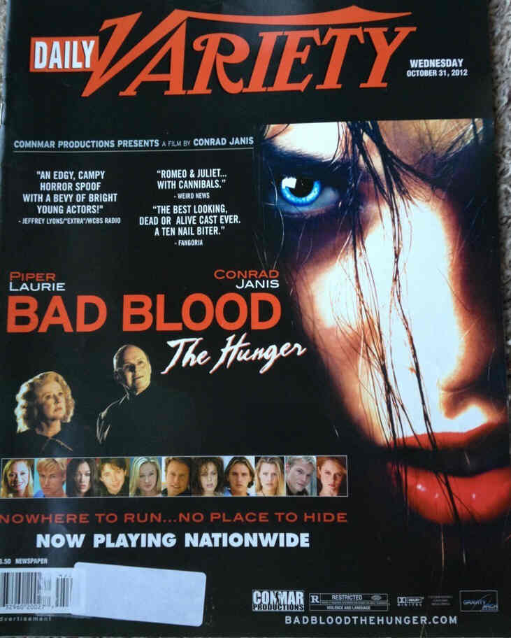 DAILY VARIETY magazine side cover 31 October 2012