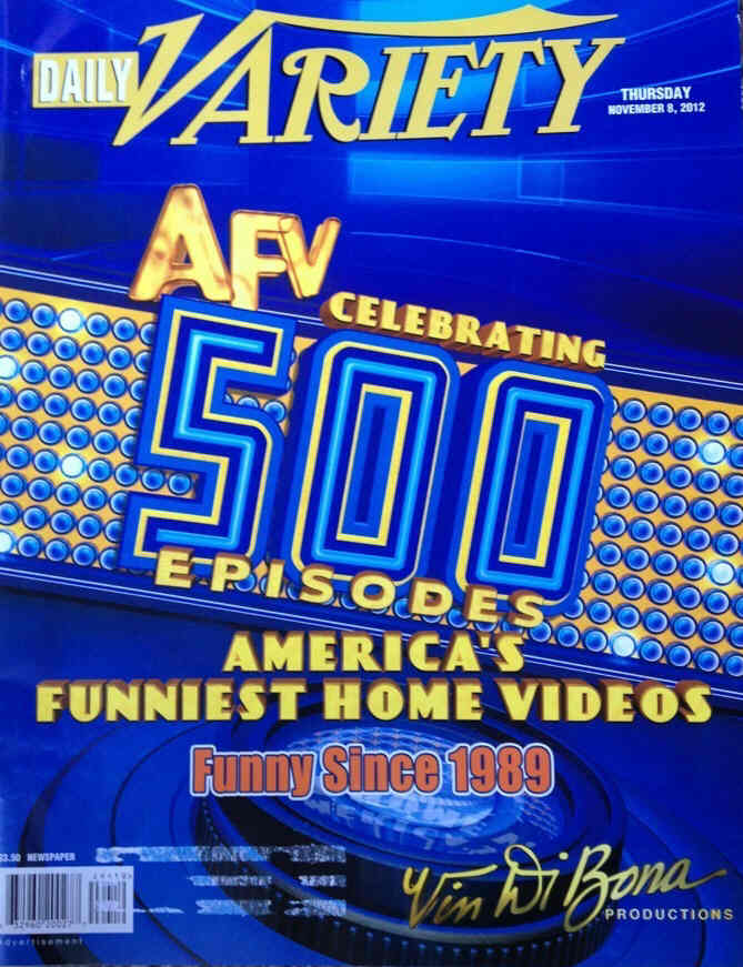 DAILY VARIETY magazine side cover 8 November 2012