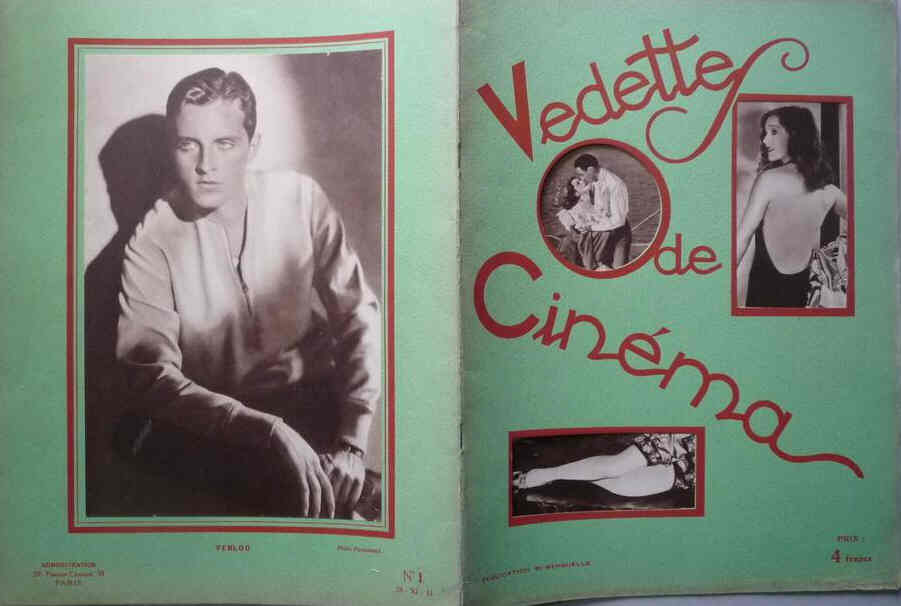 VEDETTES DE CINEMA magazine side cover Issue 1 28 November 1931