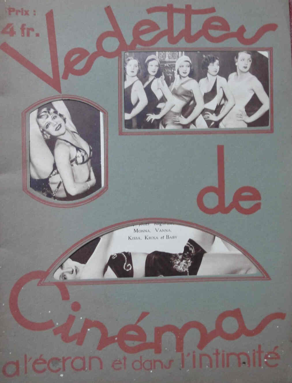 VEDETTES DE CINEMA magazine side cover 15 January 1932