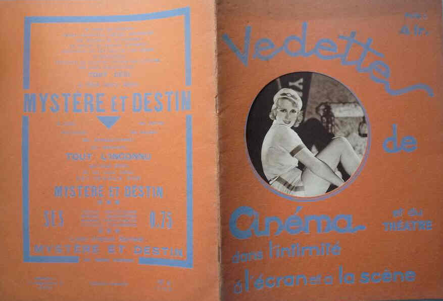 VEDETTES DE CINEMA magazine side cover Issue 8 15 March 1932