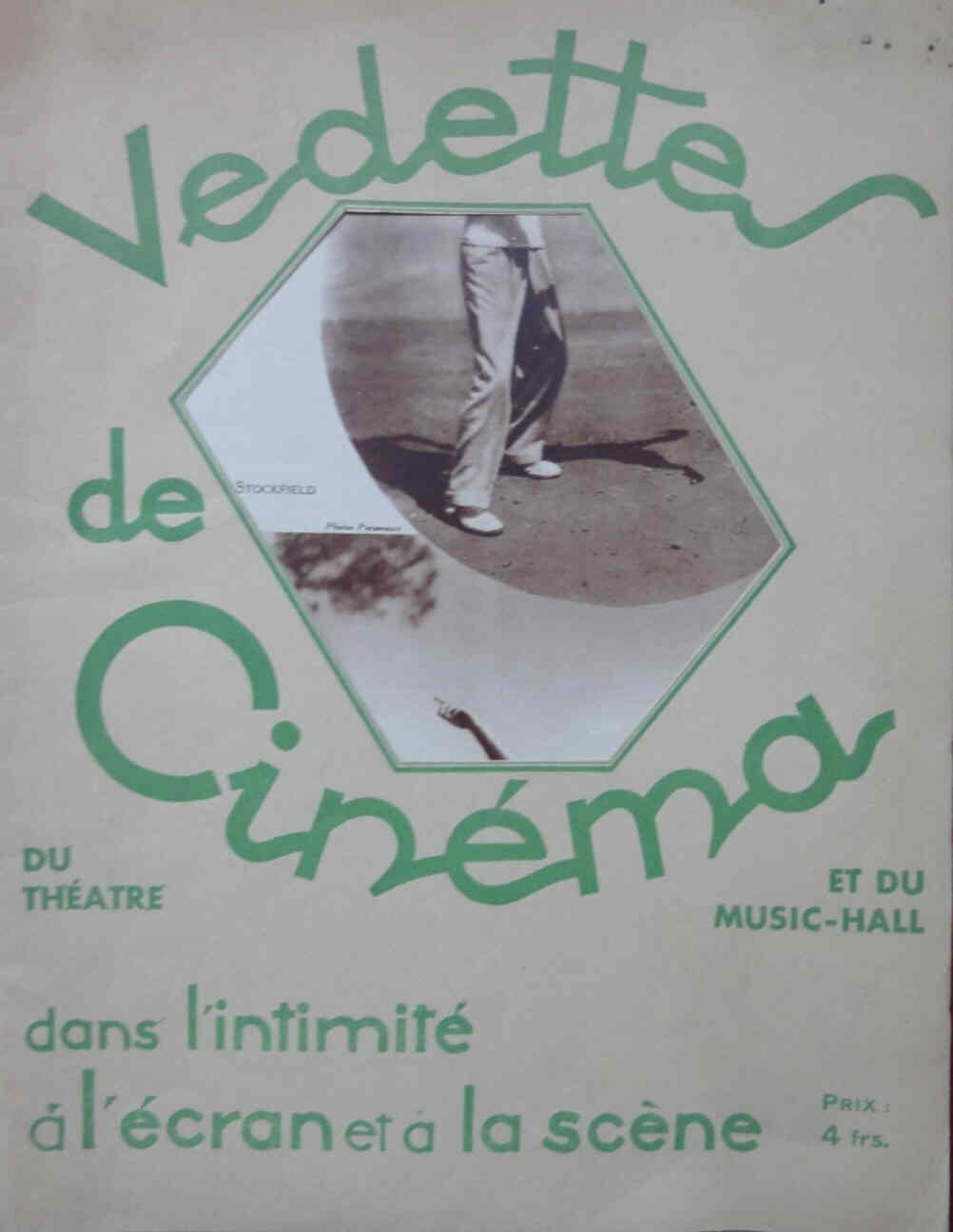 VEDETTES DE CINEMA magazine side cover 15 April 1932