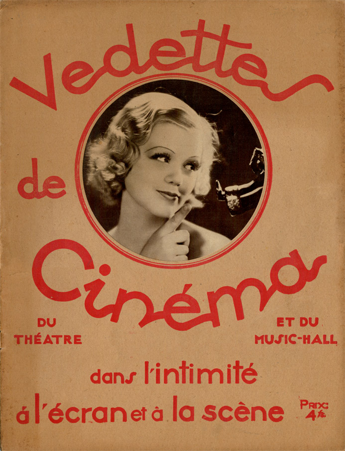 VEDETTES DE CINEMA magazine side cover Issue 15 15 July 1932
