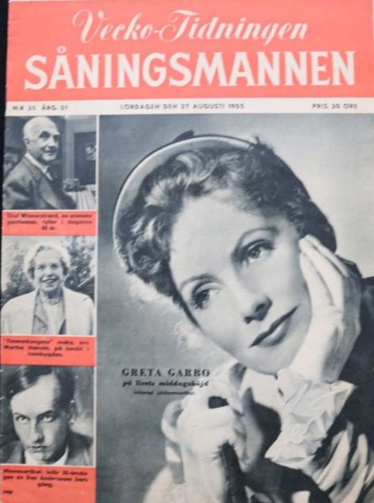 VECKO-TIDNINGEN SANINGSMANNEN magazine side cover 27 August 1955