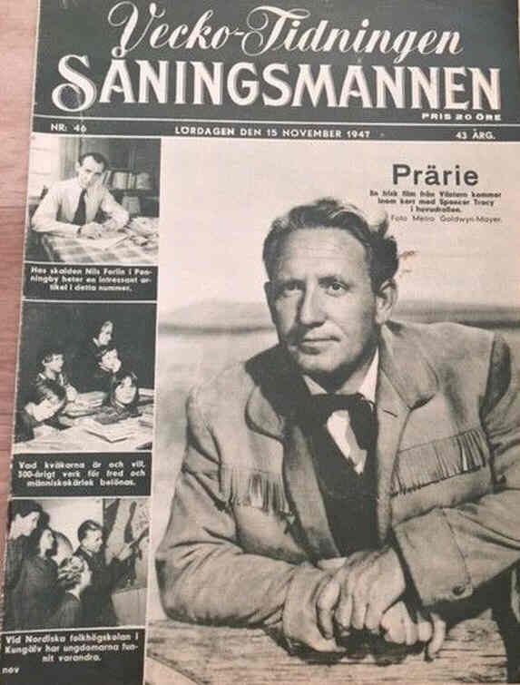 VECKO-TIDNINGEN SANINGSMANNEN magazine side cover Issue 46 15 November 1947