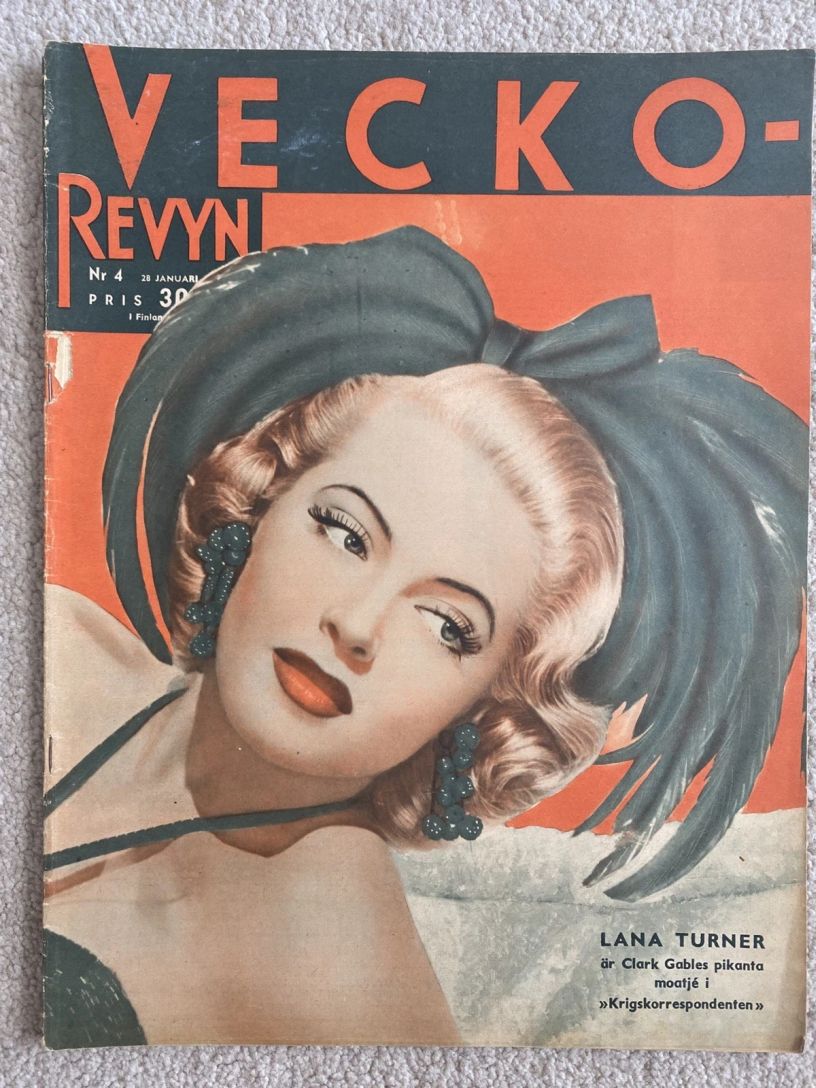 VECKO-REVYN magazine side cover Issue 4 28 January 1944