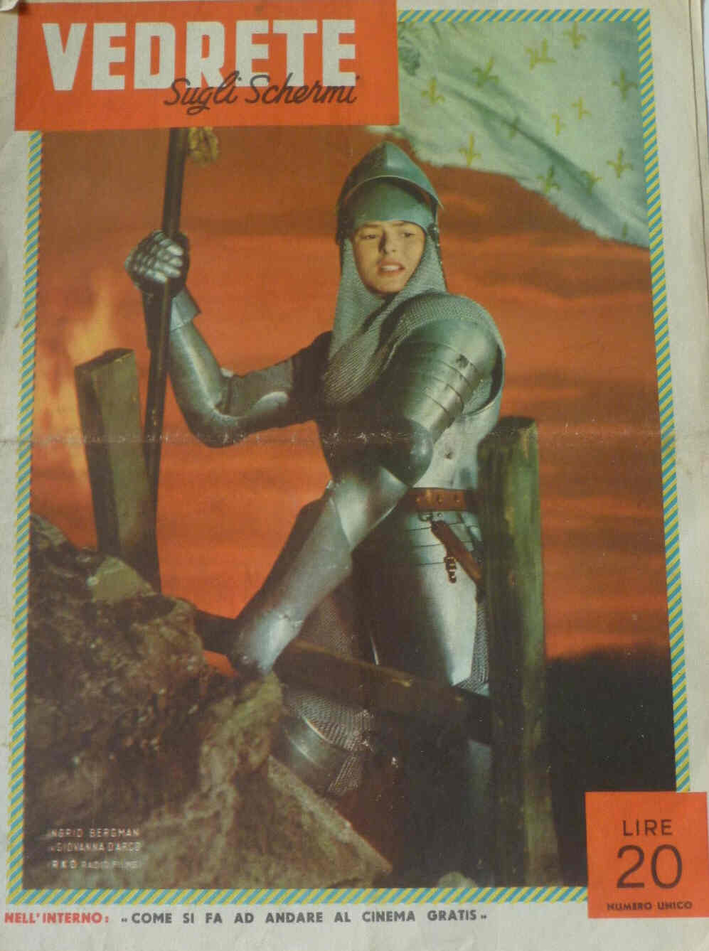VEDRETE SUGLI SCHERMI magazine side cover Issue 1  1948