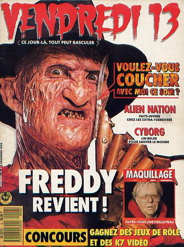 VENDREDI 13 magazine side cover Issue 6 December 1988