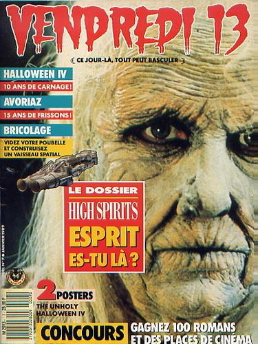 VENDREDI 13 magazine side cover Issue 7 January 1989