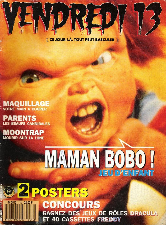 VENDREDI 13 magazine side cover Issue 10 April 1989