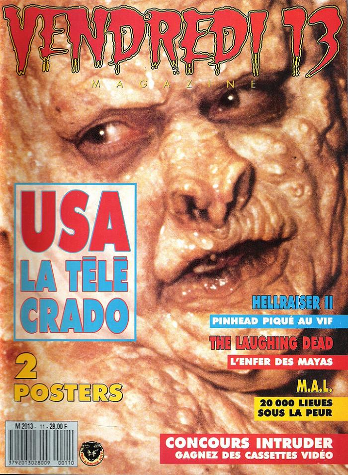 VENDREDI 13 magazine side cover Issue 11 June 1989