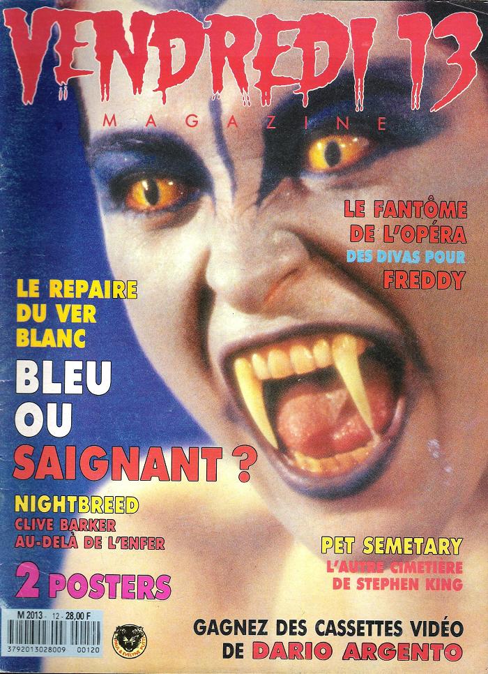 VENDREDI 13 magazine side cover Issue 12 July/August 1989