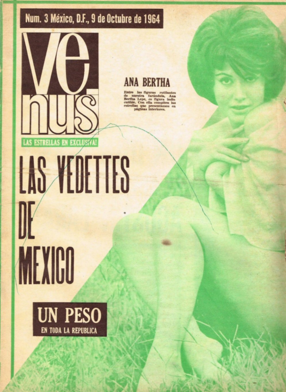 VENUS (Mexico) magazine side cover Issue 3 9 October 1964