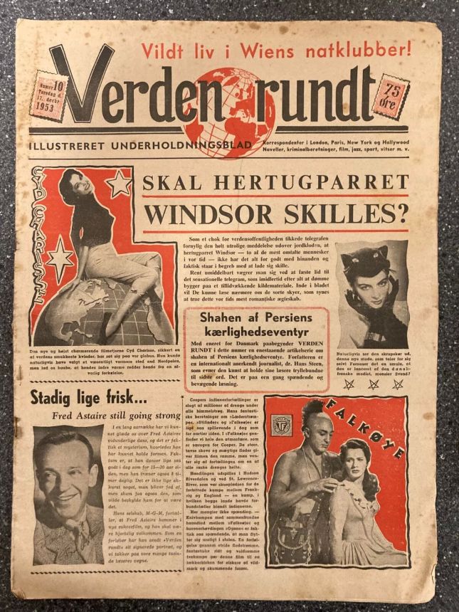 VERDEN RUNDT DENMARK magazine side cover Issue 10 17 December 1953