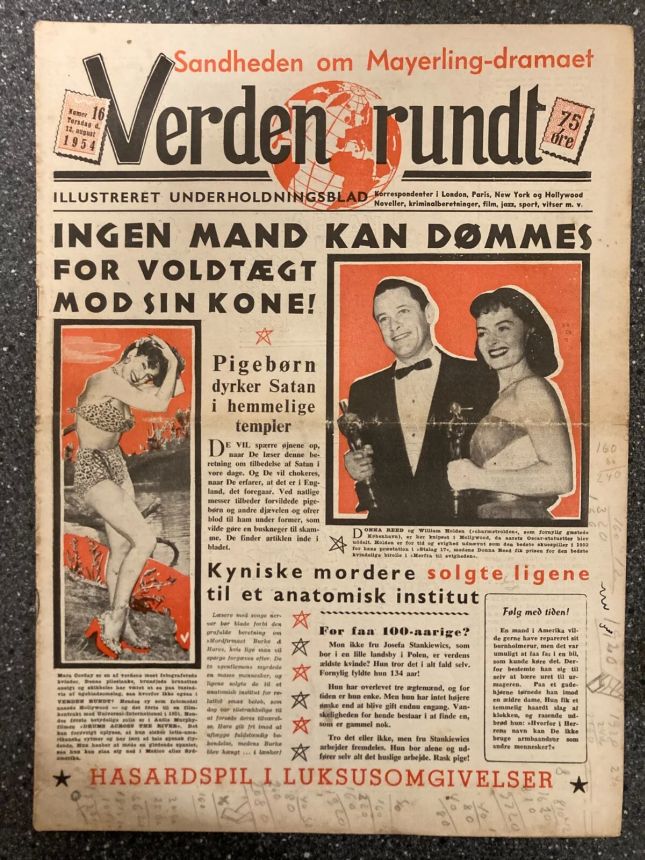 VERDEN RUNDT DENMARK magazine side cover Issue 16 12 August 1954