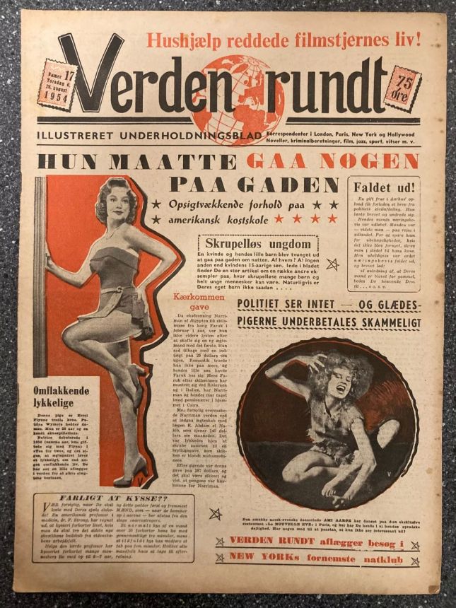 VERDEN RUNDT DENMARK magazine side cover Issue 17 26 August 1954