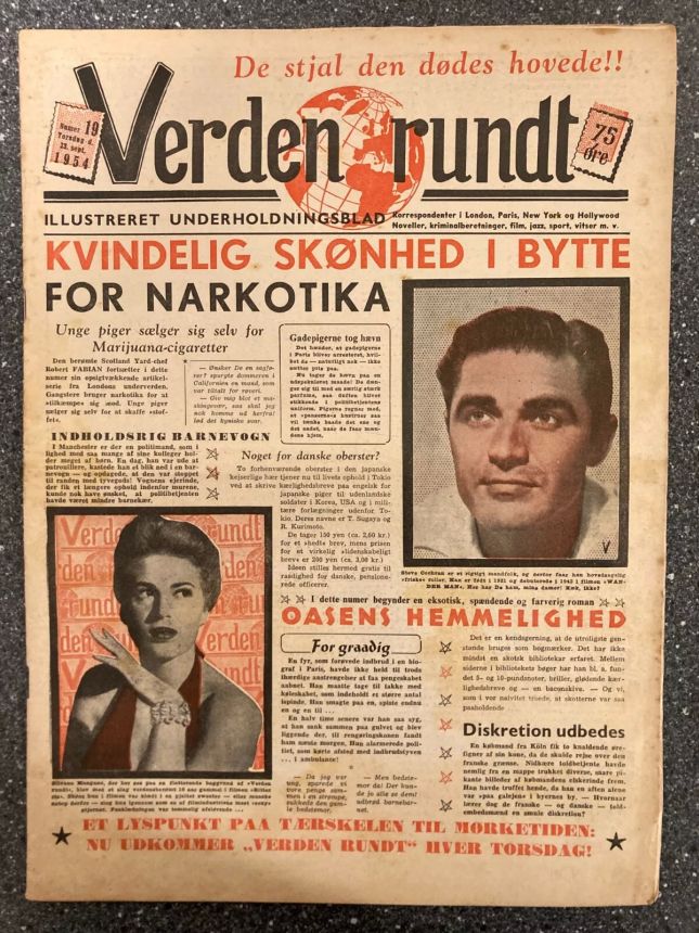 VERDEN RUNDT DENMARK magazine side cover Issue 19 23 September 1954