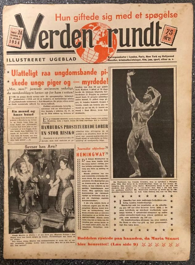 VERDEN RUNDT DENMARK magazine side cover Issue 24 28 October 1954