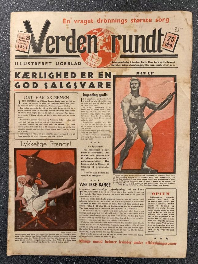 VERDEN RUNDT DENMARK magazine side cover Issue 25 4 November 1954