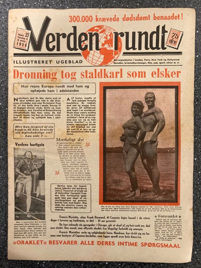 VERDEN RUNDT DENMARK magazine side cover Issue 27 18 November 1954
