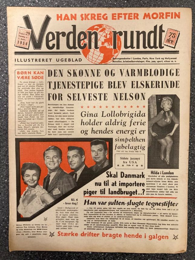 VERDEN RUNDT DENMARK magazine side cover Issue 29 2 December 1954