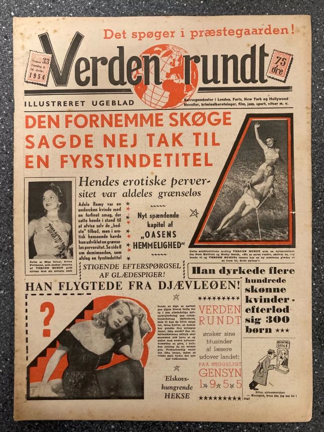 VERDEN RUNDT DENMARK magazine side cover Issue 33 30 December 1954