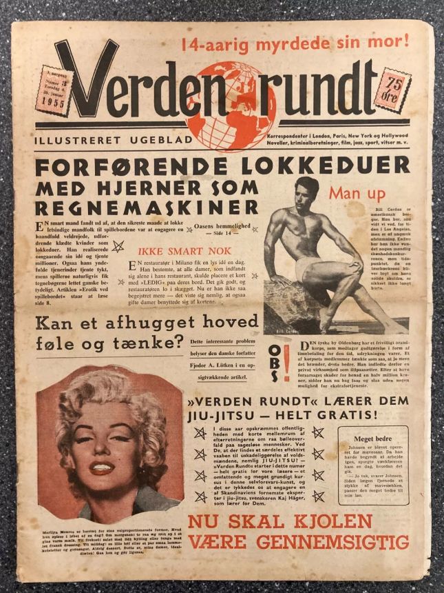VERDEN RUNDT DENMARK magazine side cover Issue 3 20 January 1955