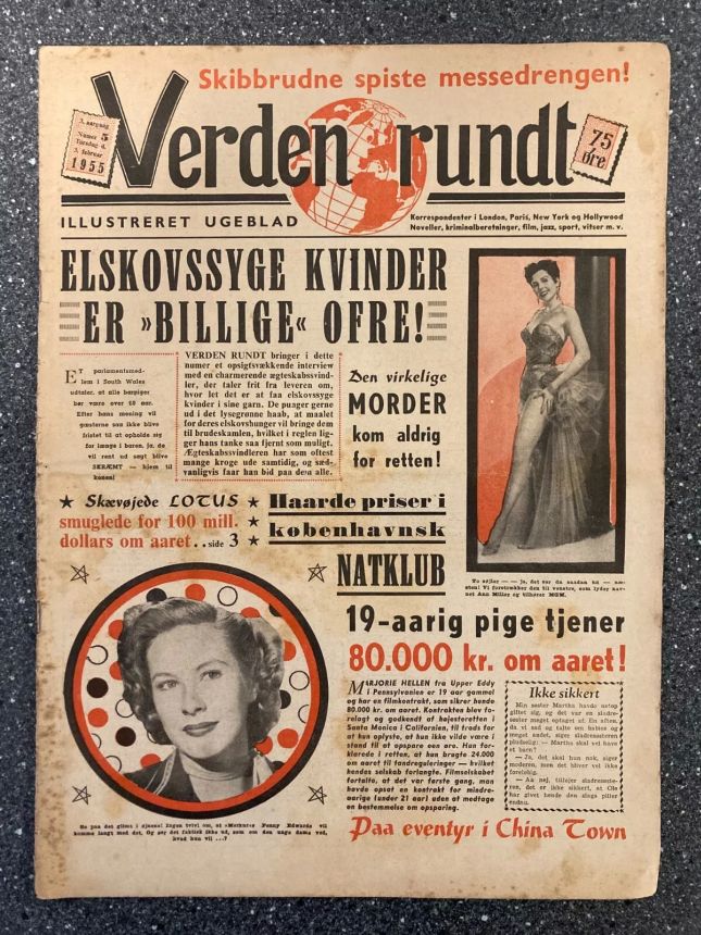 VERDEN RUNDT DENMARK magazine side cover Issue 5 3 February 1955