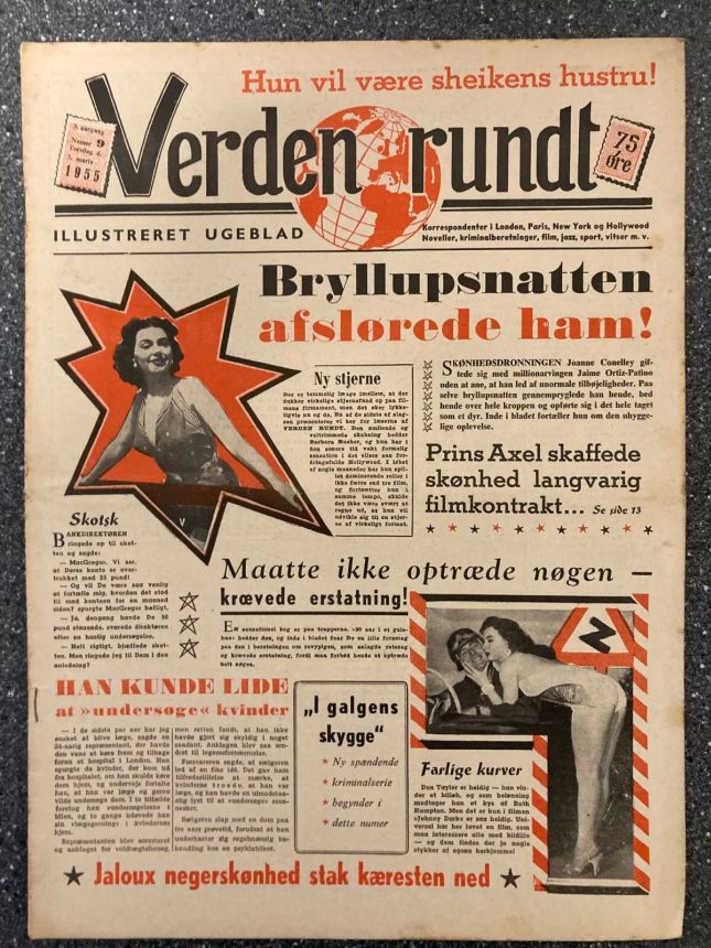 VERDEN RUNDT DENMARK magazine side cover Issue 9 3 March 1955