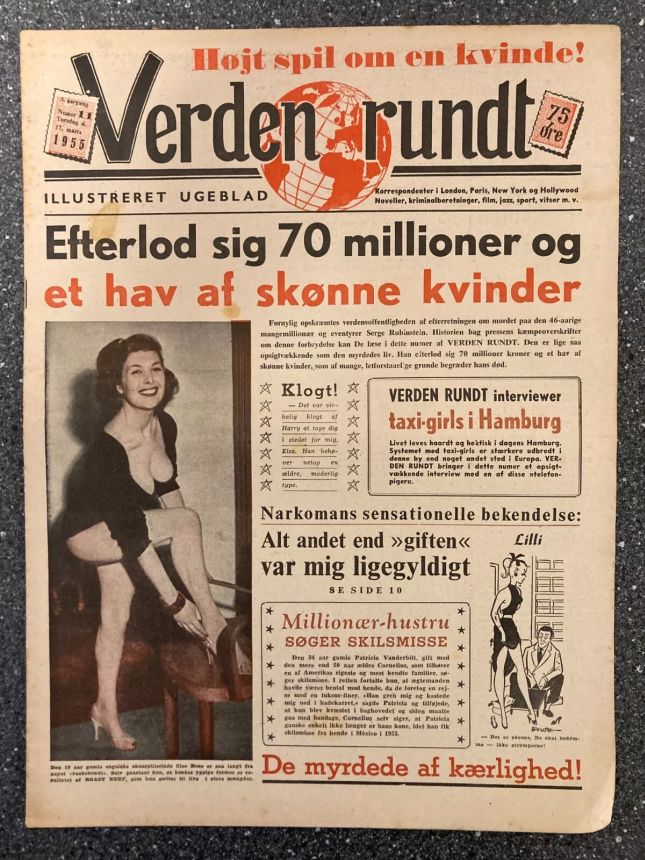 VERDEN RUNDT DENMARK magazine side cover Issue 11 17 March 1955