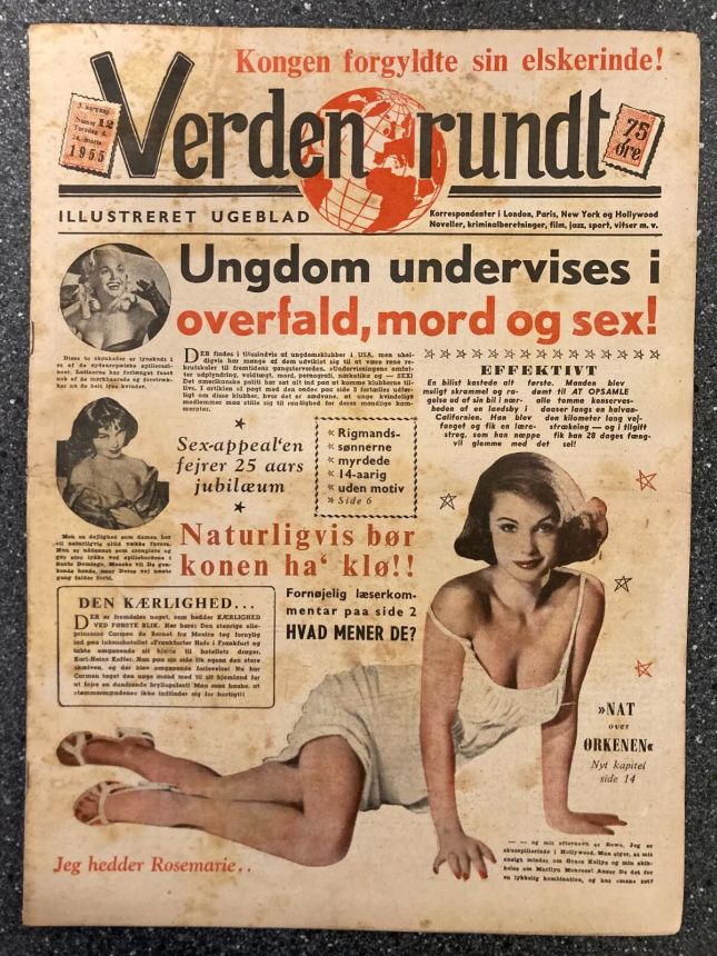 VERDEN RUNDT DENMARK magazine side cover Issue 12 24 March 1955
