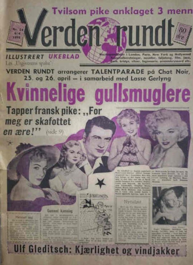 VERDEN RUNDT magazine side cover Issue 14 6 April 1955