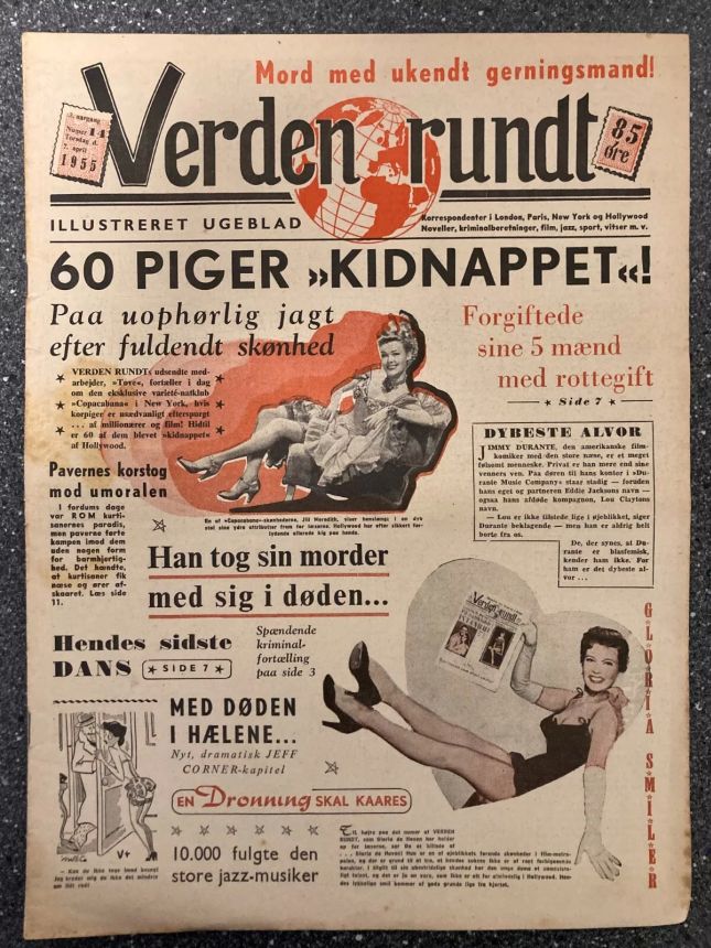 VERDEN RUNDT DENMARK magazine side cover Issue 14 7 April 1955