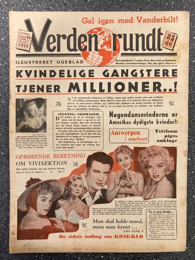 VERDEN RUNDT DENMARK magazine side cover Issue 16 21 April 1955