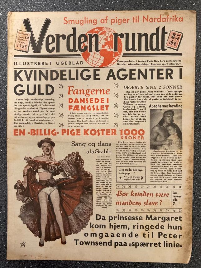 VERDEN RUNDT DENMARK magazine side cover Issue 17 28 April 1955