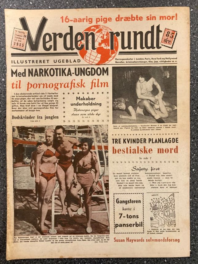 VERDEN RUNDT DENMARK magazine side cover Issue 24 16 June 1955