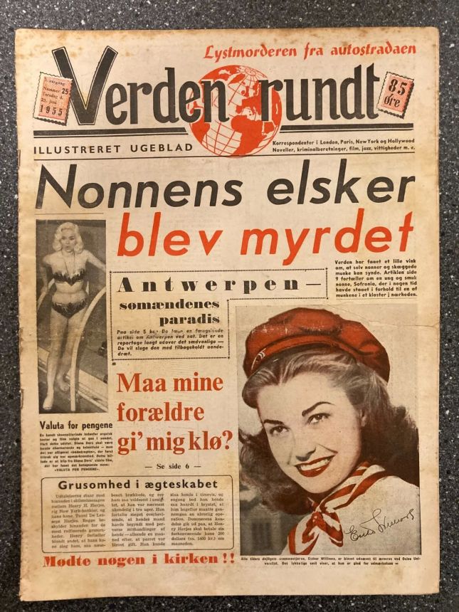 VERDEN RUNDT DENMARK magazine side cover Issue 25 23 June 1955